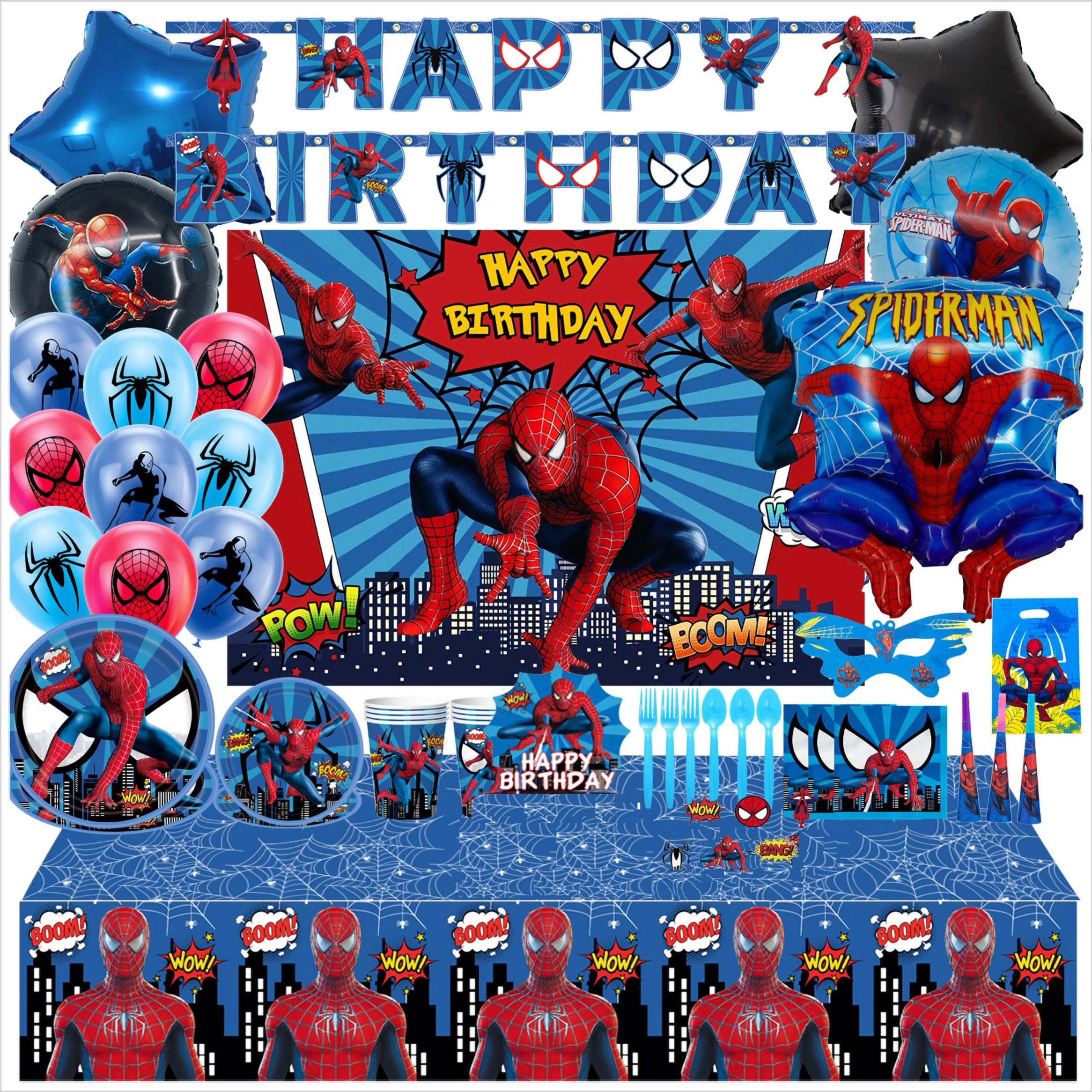 Spiderman Birthday Party Decorations – 205-Piece Set