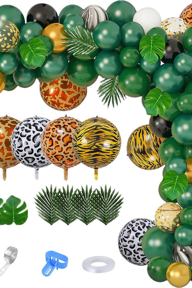 i-emporium Safari Party | Jungle Party Decorations | Balloons Garland Arch | 102 Pieces