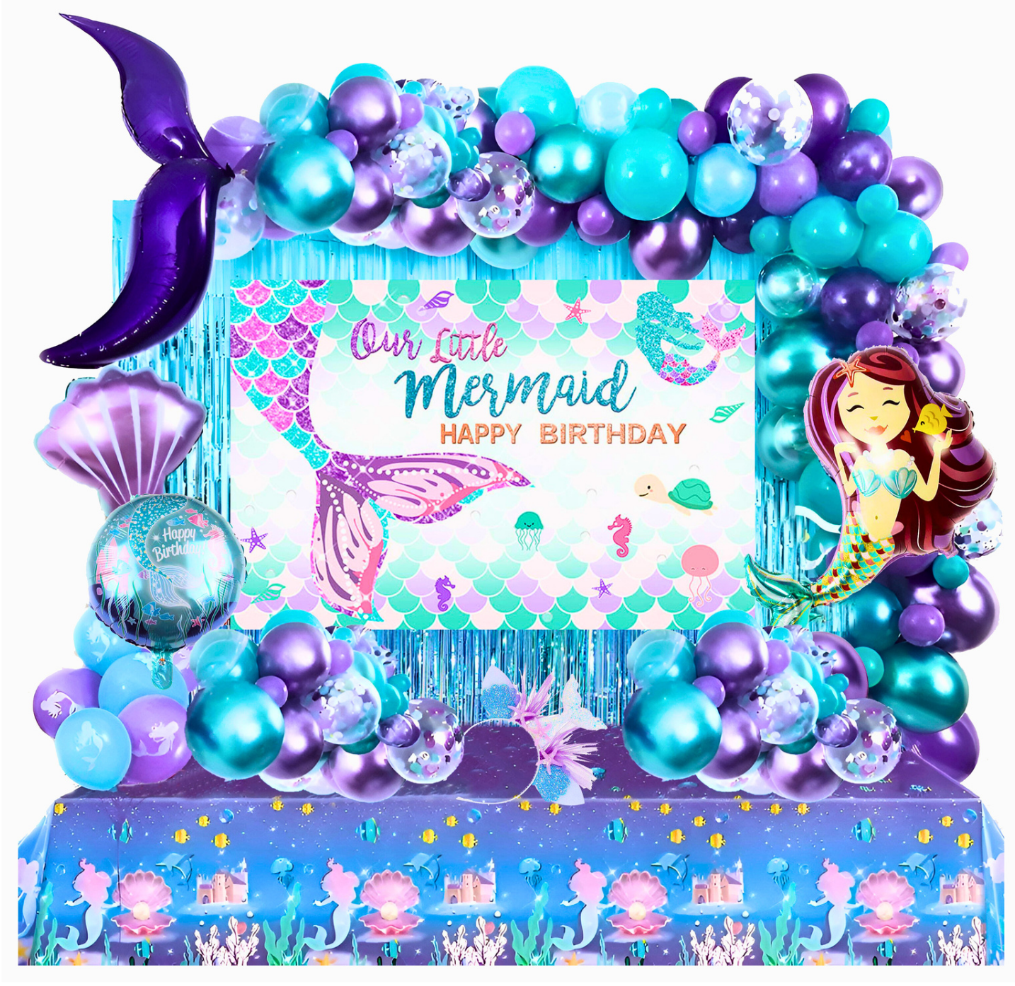 Mermaid Birthday Party Decorations – 110-Piece Girls Set