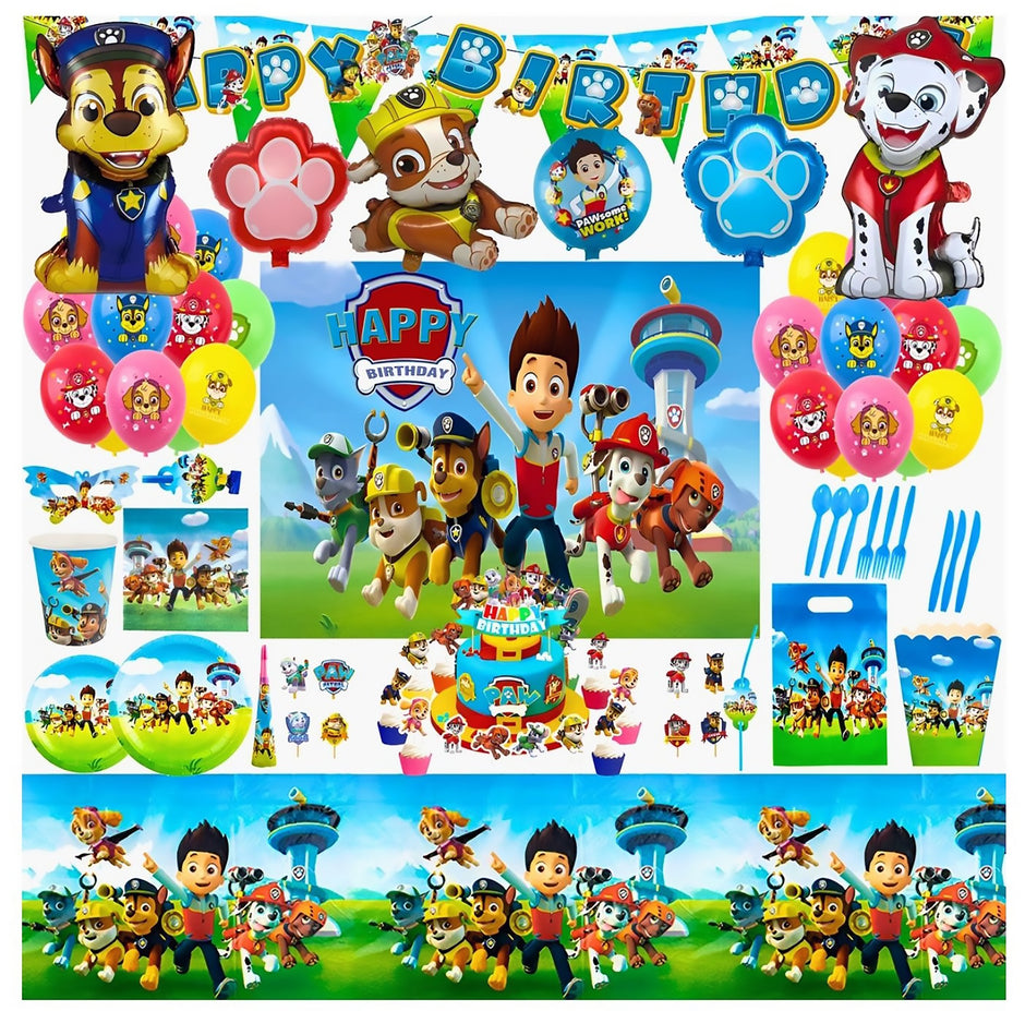 i-emporium Paw Patrol Birthday Party Decorations Supplies | Dog Theme | 267 Pcs