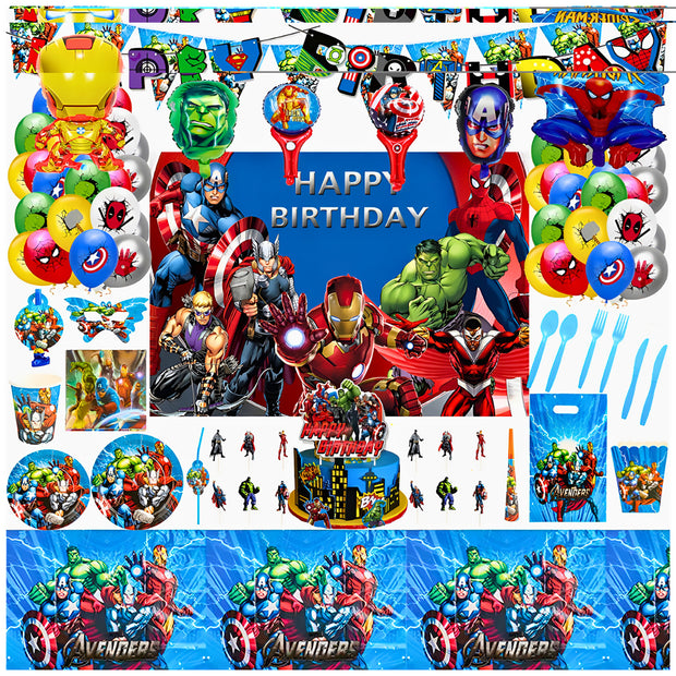 i-emporium Marvel | Superheroes | Avengers Birthday Party Decorations Supplies 267 Pcs