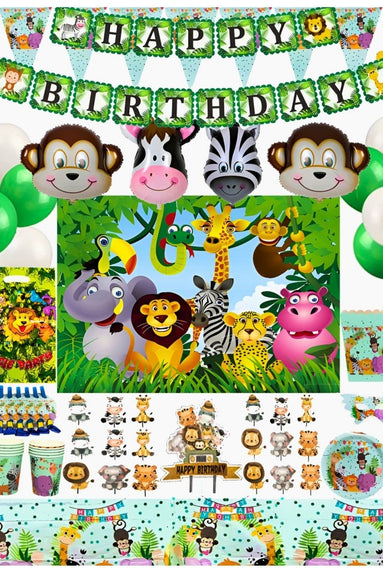 i-emporium Jungle / Safari Birthday Party Decorations Supplies Pack of 267 Pcs