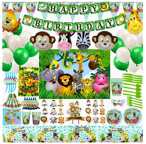 i-emporium Jungle / Safari Birthday Party Decorations Supplies Pack of 267 Pcs