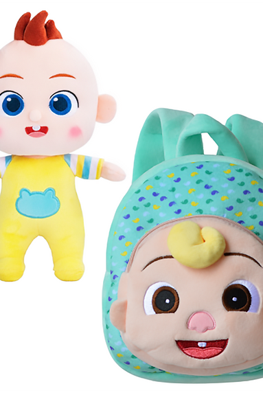 i-emporium Cocomelon JJ Doll Soft Plush Mini Backpack & JJ Plush Doll