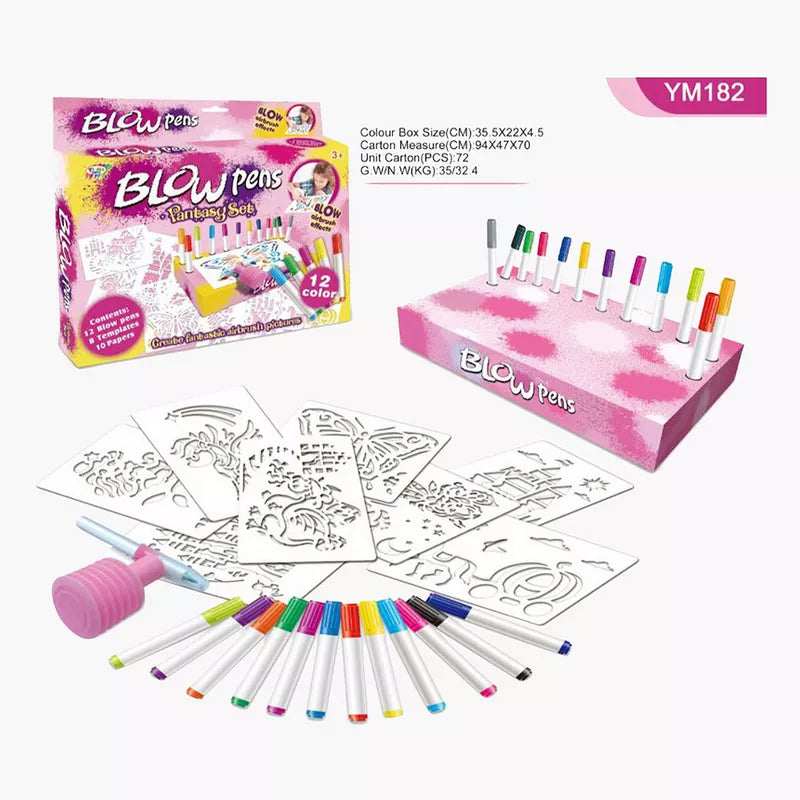 Blow Pens Airbrush Kit for Kids – Princess Spray Art Set