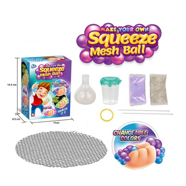 i-emporium Squeeze Mesh Ball Kit - Squishy Ball Changeable Color and Glow in the Dark
