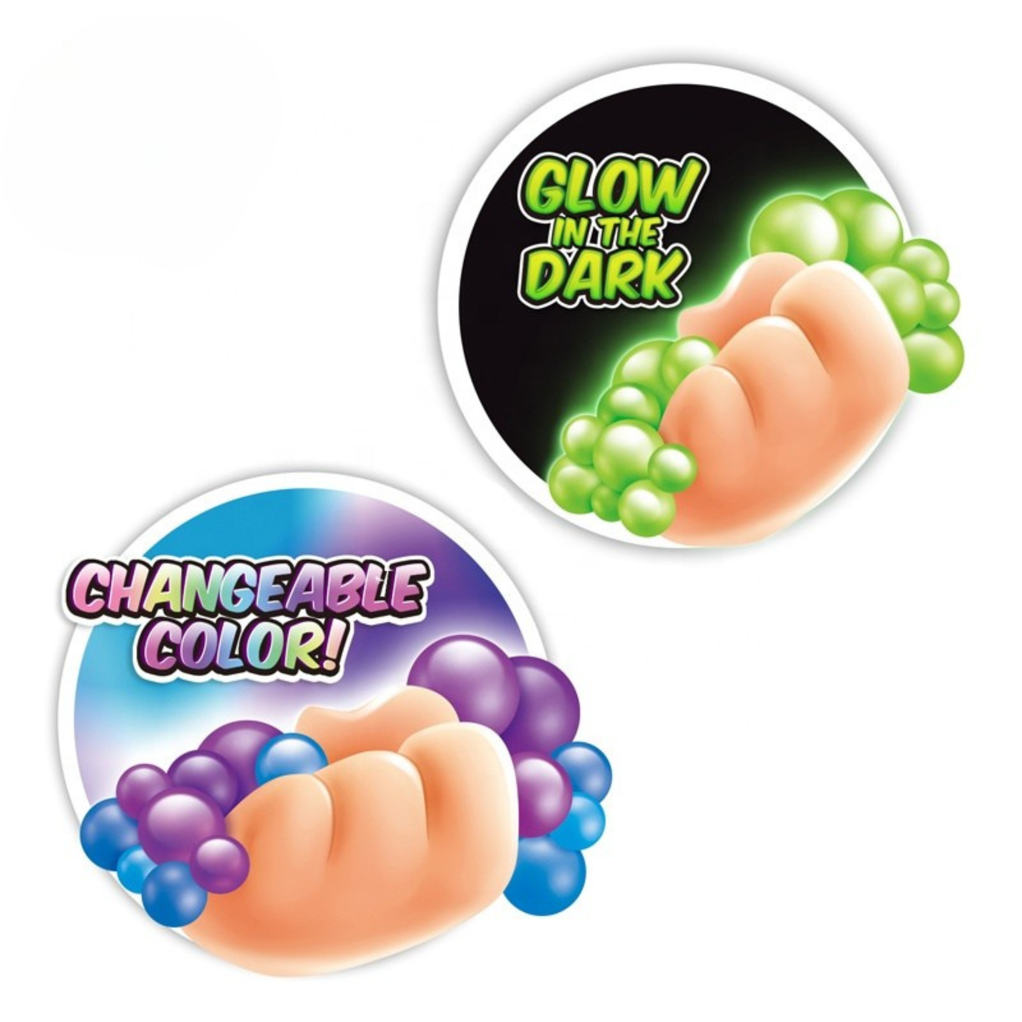 i-emporium Squeeze Mesh Ball Kit - Squishy Ball Changeable Color and Glow in the Dark