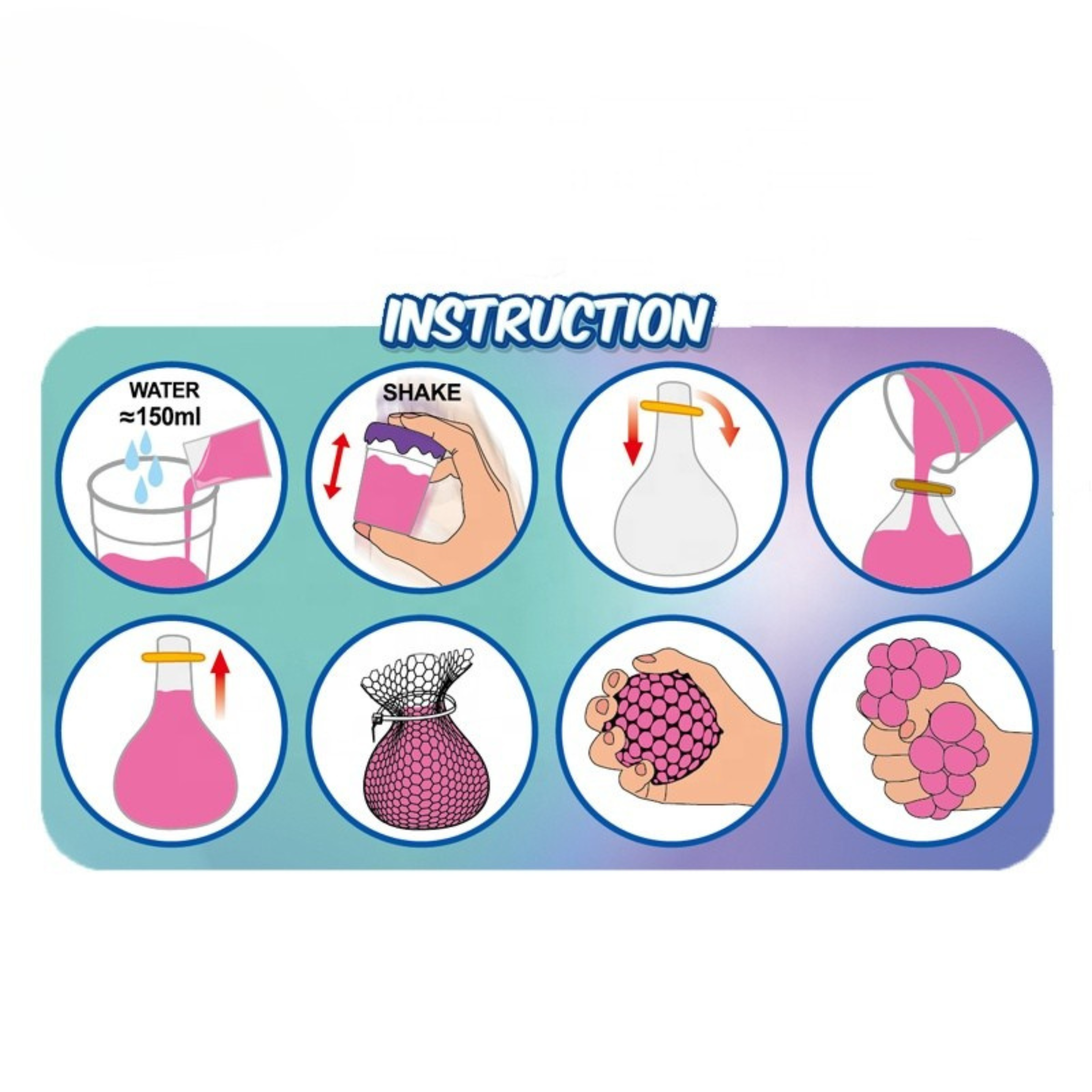 i-emporium Squeeze Mesh Ball Kit - Squishy Ball Changeable Color and Glow in the Dark