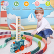 i-emporium Automatic Domino Train Toy Set - Electric STEM Stacking Toy for Kids