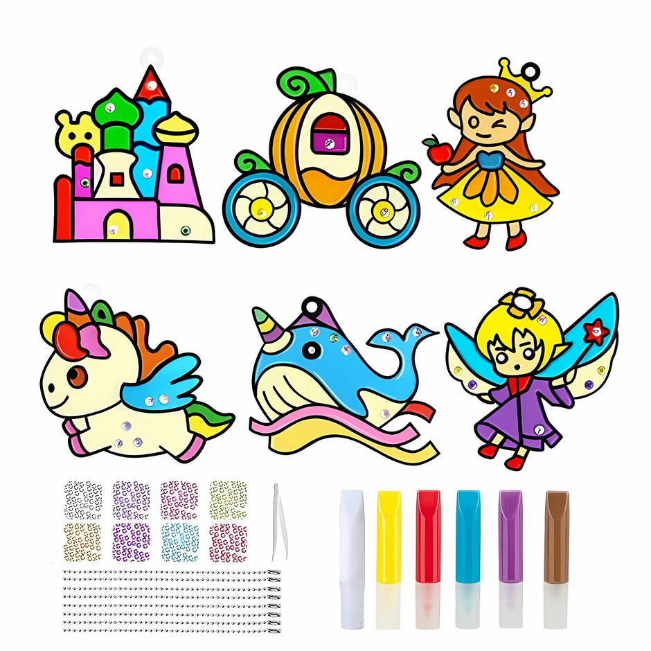 i-emporium DIY Soft Glue Painting Kit for Kids - Fun Arts & Crafts Set