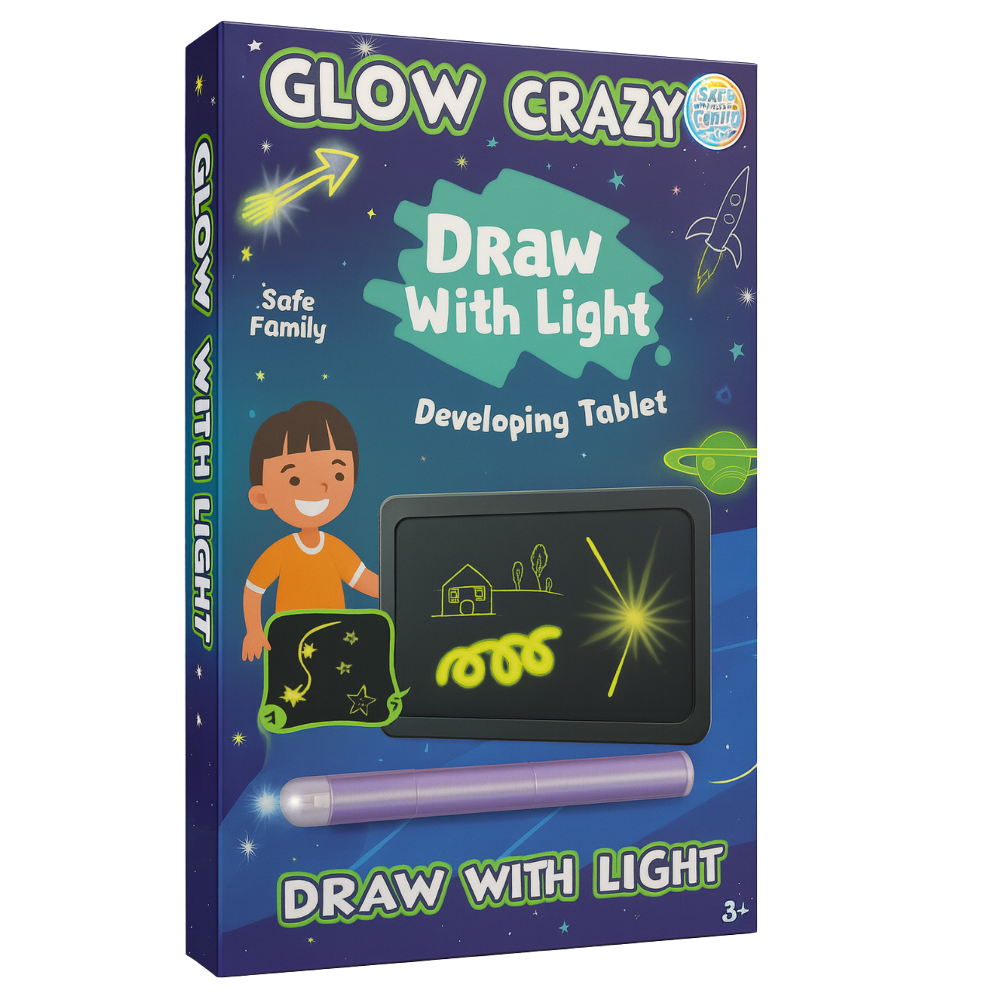 Glow Crazy Draw With Light Tablet for Kids