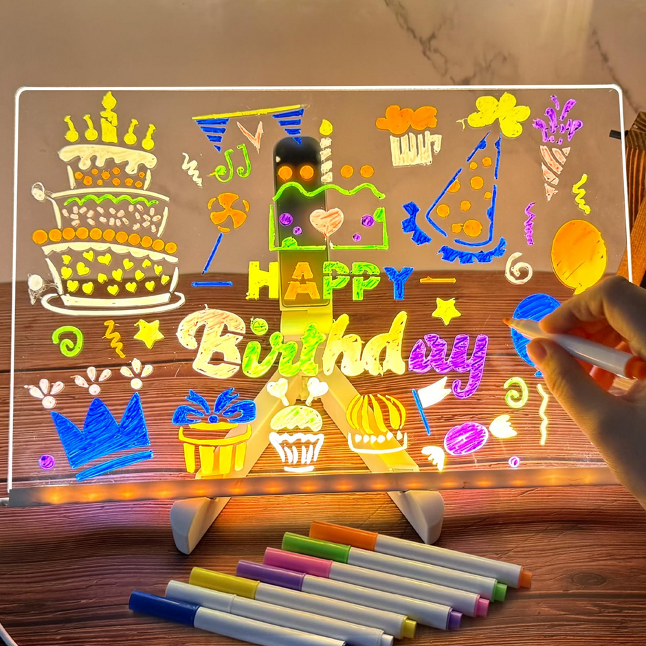 i-emporium LED Panel Colorful Writing Tablet - Light Up Drawing Board