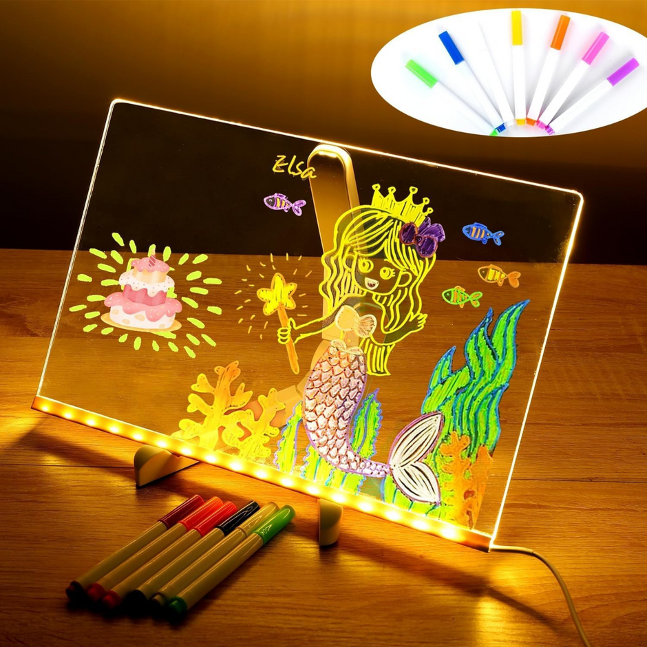 i-emporium LED Panel Colorful Writing Tablet - Light Up Drawing Board