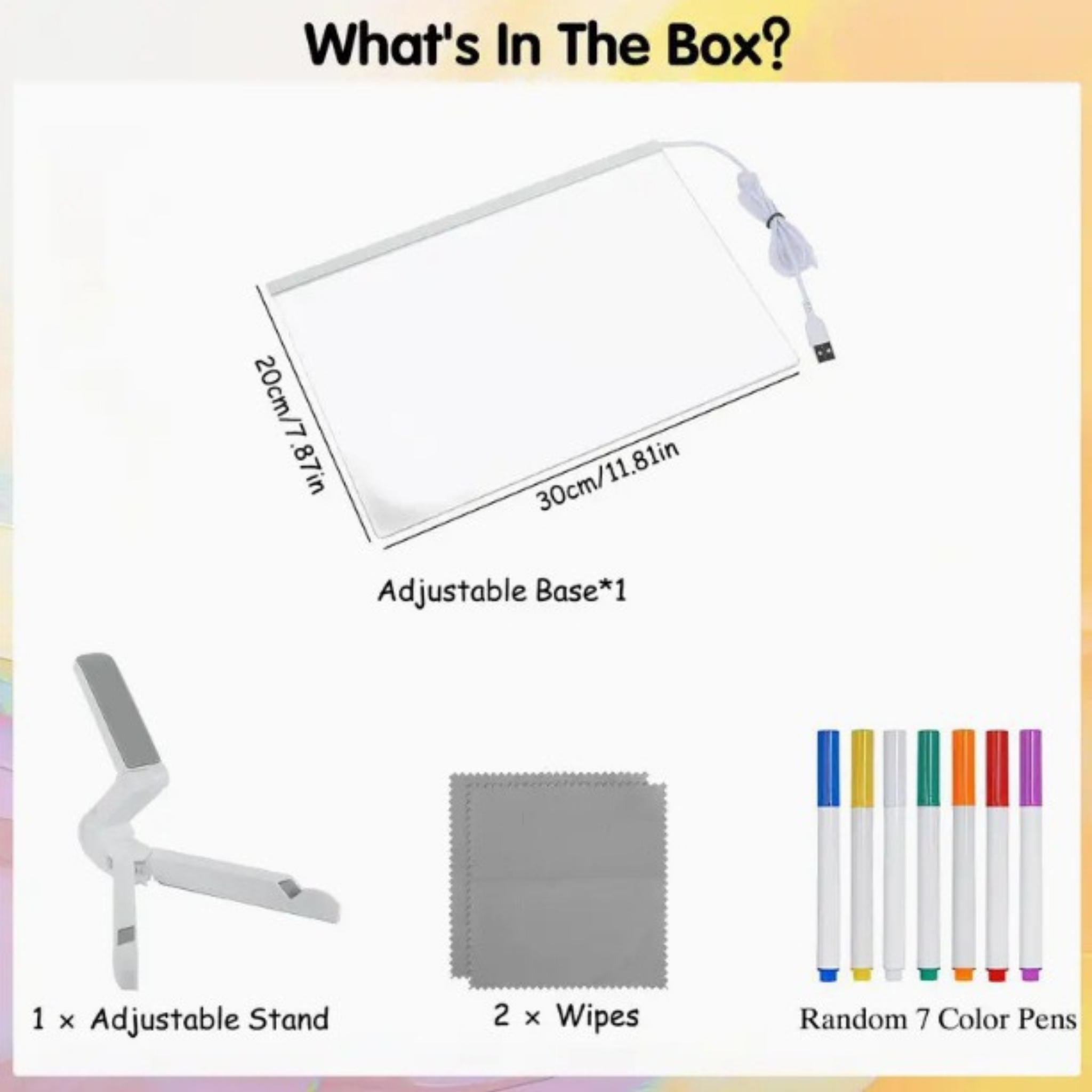 i-emporium LED Panel Colorful Writing Tablet - Light Up Drawing Board