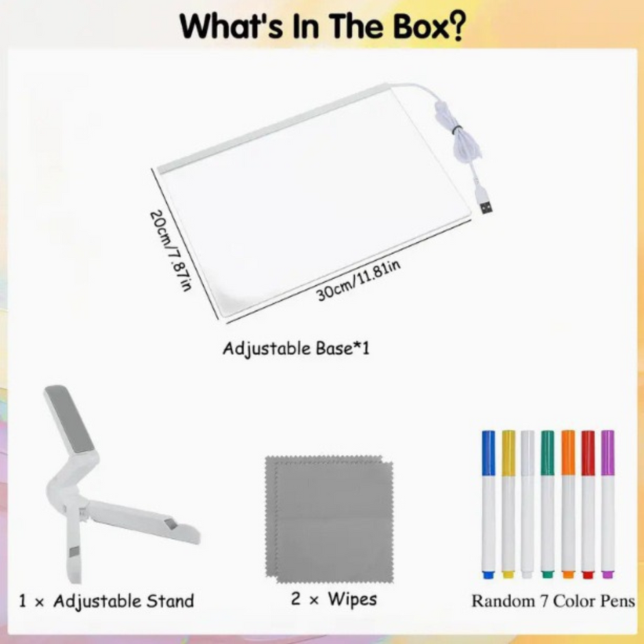 i-emporium LED Panel Colorful Writing Tablet - Light Up Drawing Board