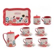 i-emporium Kids Pretend Play Tea Set Red 14-Piece Kitchen Toys