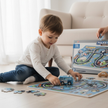 i-emporium DIY Police Puzzle Track Set - Wind-Up Car Educational Toy