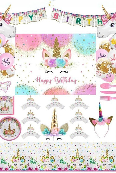 i-emporium Unicorn Party Decorations for Girls | Happy Birthday Supplies | 209 Pieces