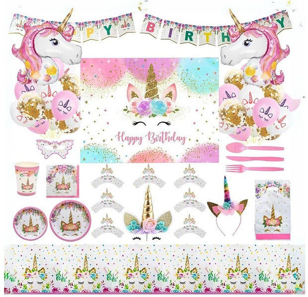 i-emporium Unicorn Party Decorations for Girls | Happy Birthday Supplies | 209 Pieces