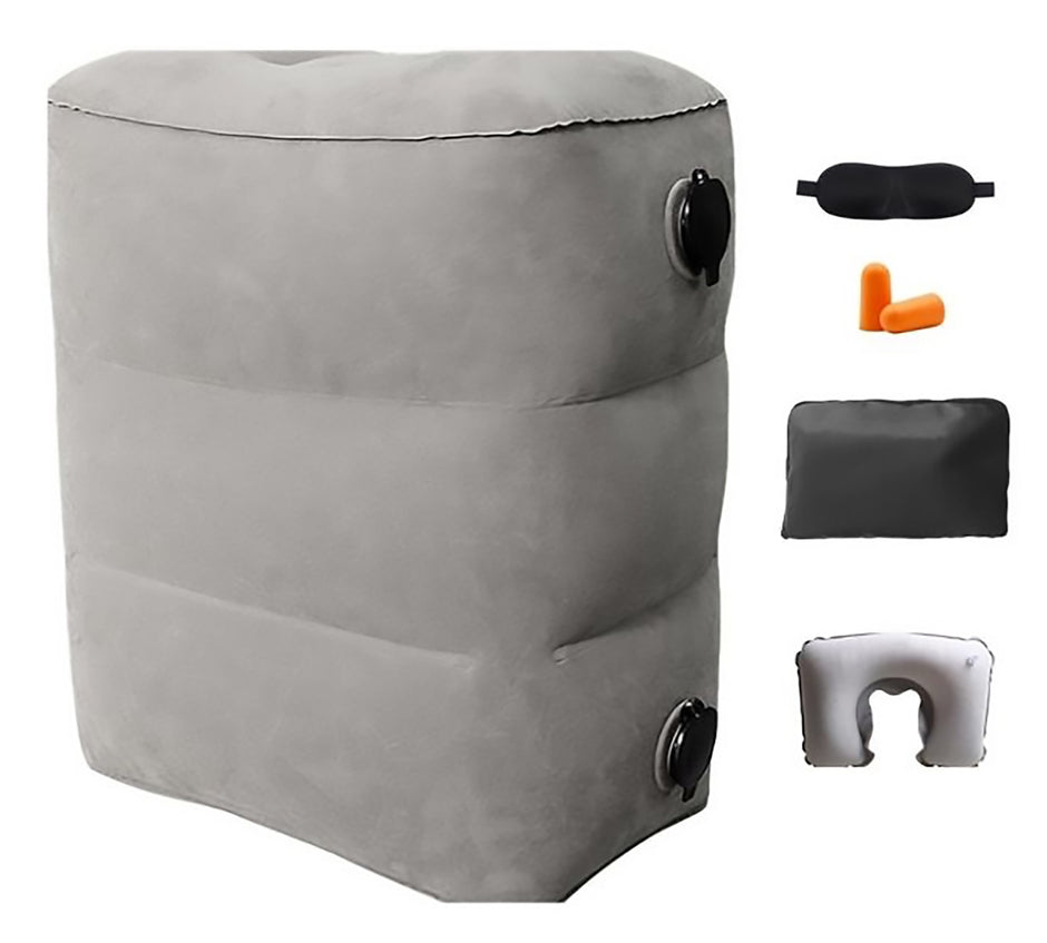 i-emporium Inflatable Travel Footrest - Neck Pillow, Sleep Mask, And Ear Plugs Pack