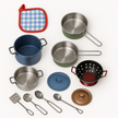 i-emporium Kids Kitchen Play Set - 11 Piece Metal Cookware Toy Set for Kids