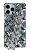 Glitter Diamond iPhone Case with Wrist Strap – Bling Rhinestone Silver