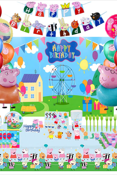 i-emporium Peppa Pig Birthday Party Decorations Supplies 244 Pieces
