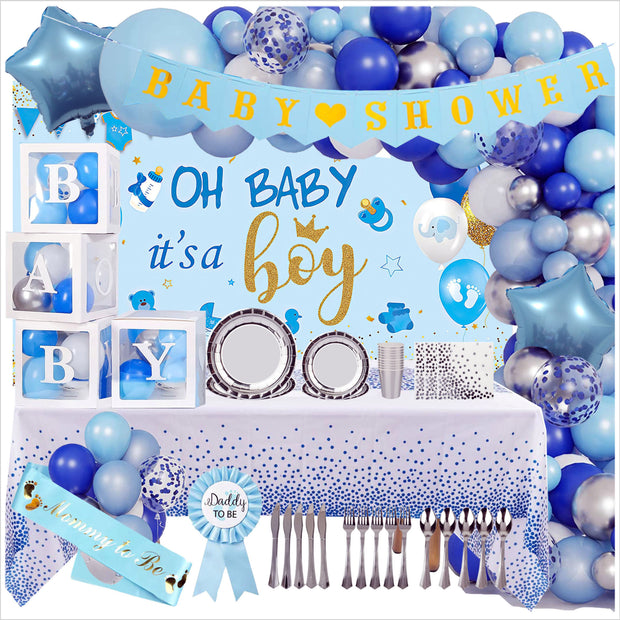 i-emporium 241 Pcs - Baby Shower Decorations - Baby Boy