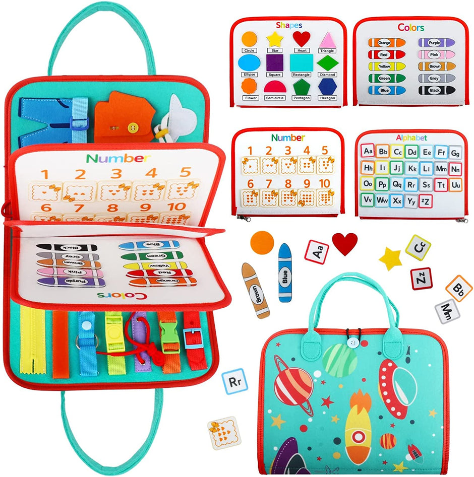 i-emporium Toddler Activity Book Sensory Montessori Activity Board Toy