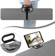 i-emporium TPE Yoga Mat - Exercise Fitness Mat with Timer and Phone Holder - Non-Slip - Black, Grey