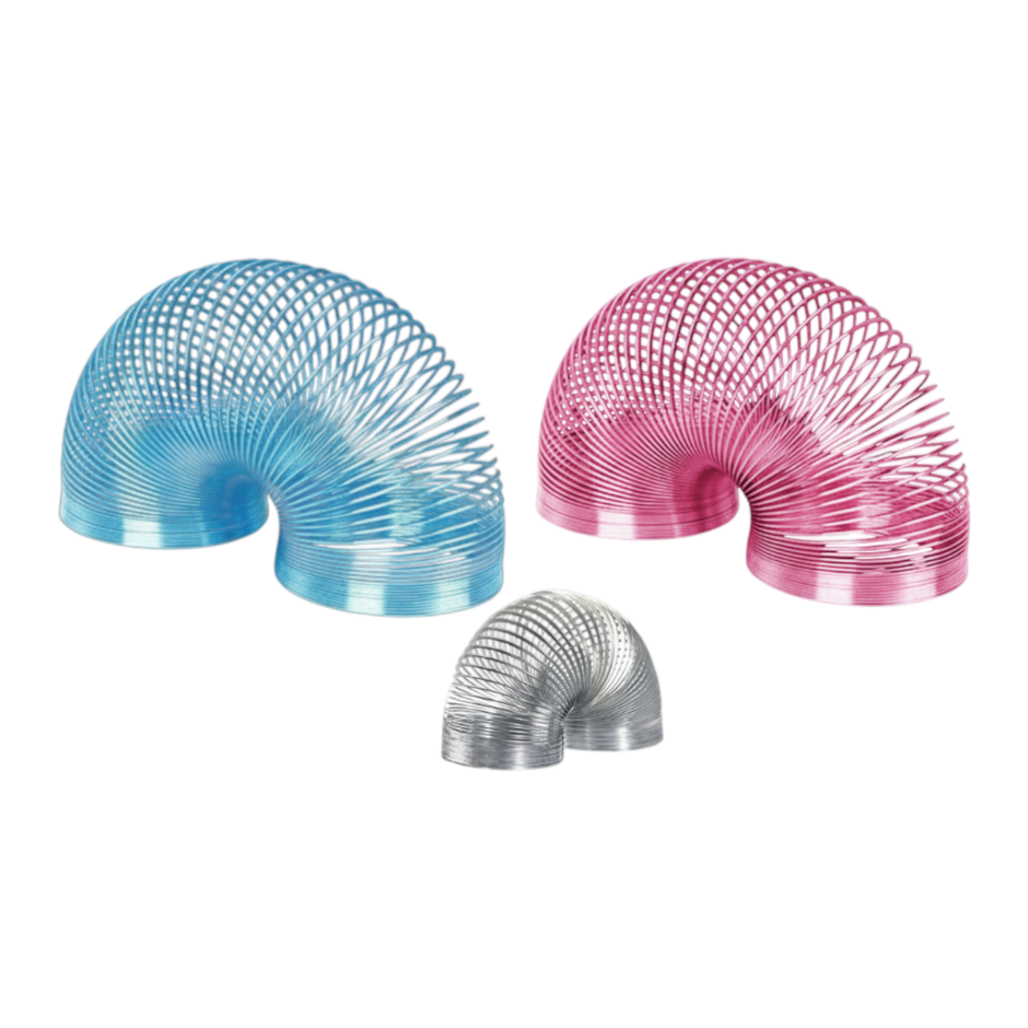 Original Slinky Metal Spring 3-Pack – Blue, Pink & Silver