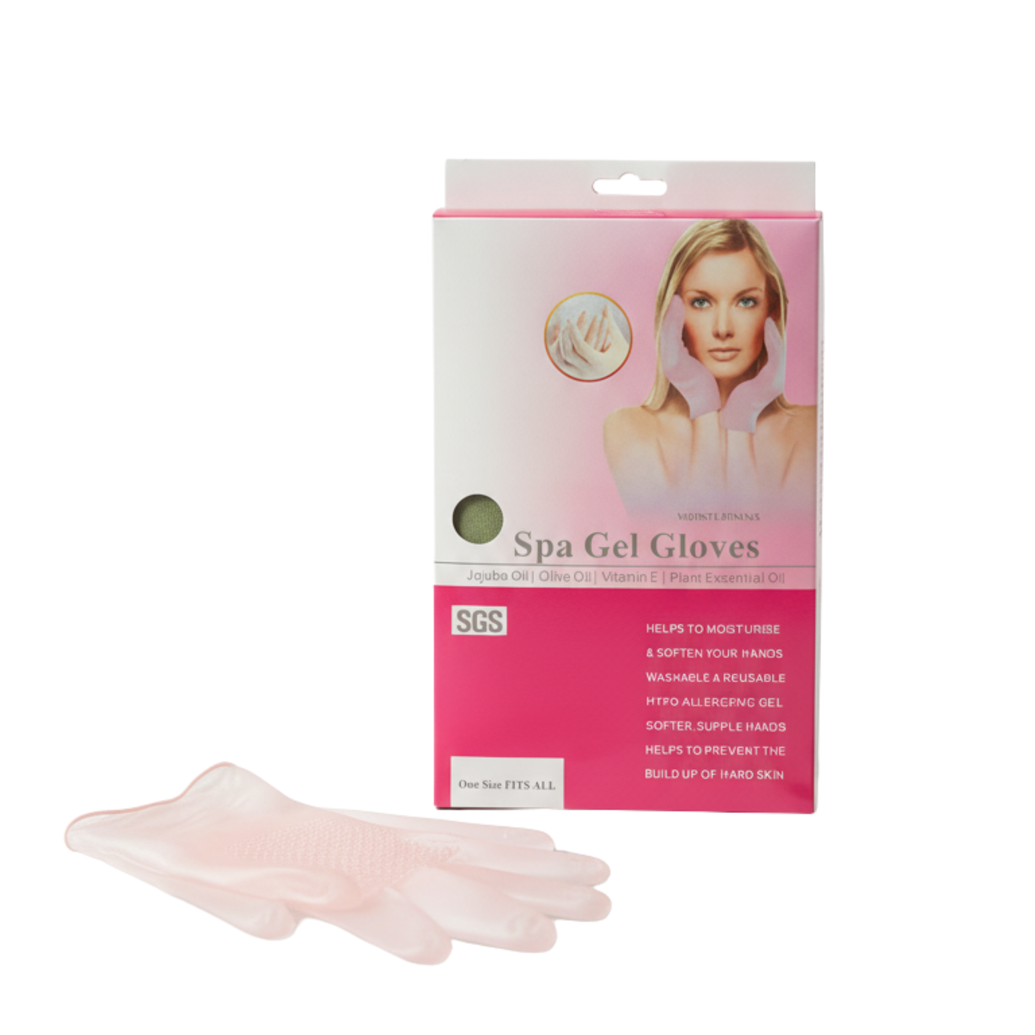 Pink Spa Gel Gloves – Moisturizing & Reusable Hydrating Gloves for Dry Hands
