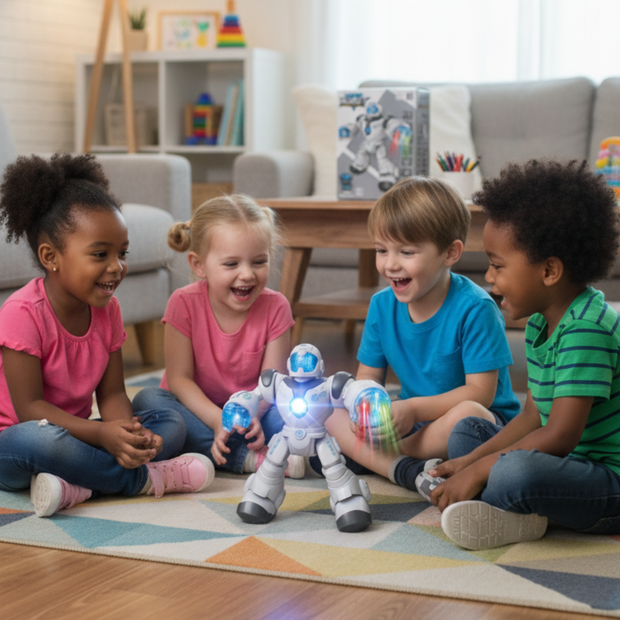 i-emporium Kids Robot Toy - Remote Control Robot with Lights & Sounds