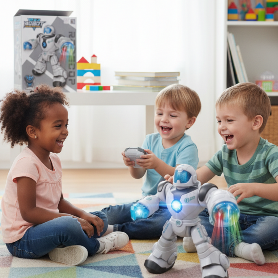 i-emporium Kids Robot Toy - Remote Control Robot with Lights & Sounds