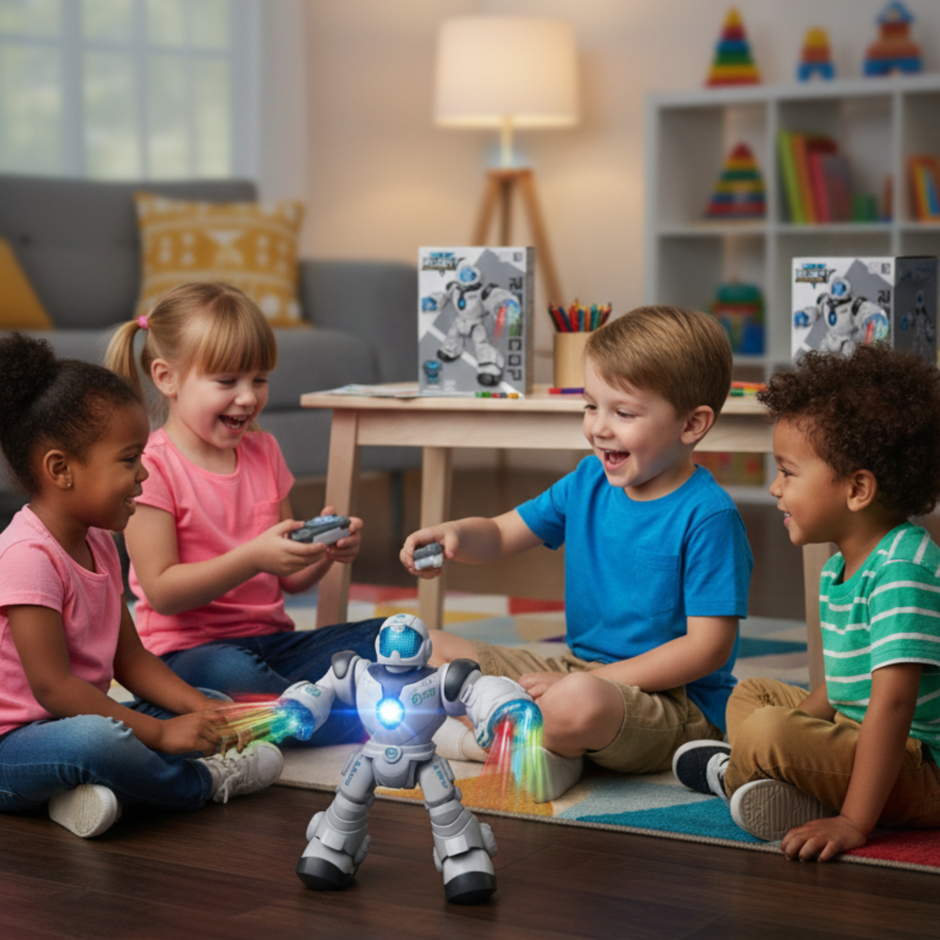 i-emporium Kids Robot Toy - Remote Control Robot with Lights & Sounds