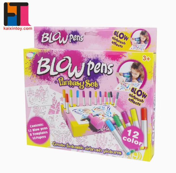 i-emporium Blow Pens Airbrush Kit Kids Creative Spray Art Set
