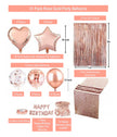 i-emporium Rose Gold Balloons Table Runner Party Pack - Happy Birthday Set - 31 Pieces