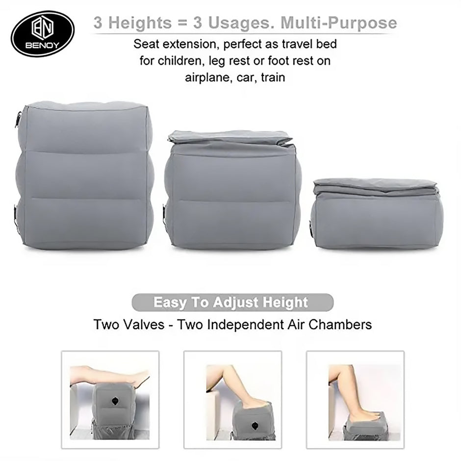 i-emporium Inflatable Travel Footrest for Kids - Essential Gift for Air Travel - Roads