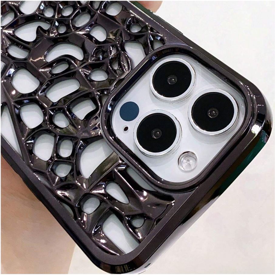 i-emporium Luxury Electroplated Mirror iPhone Case | Hollow Plating Cover for iPhone 14 Pro & 15 Pro Series