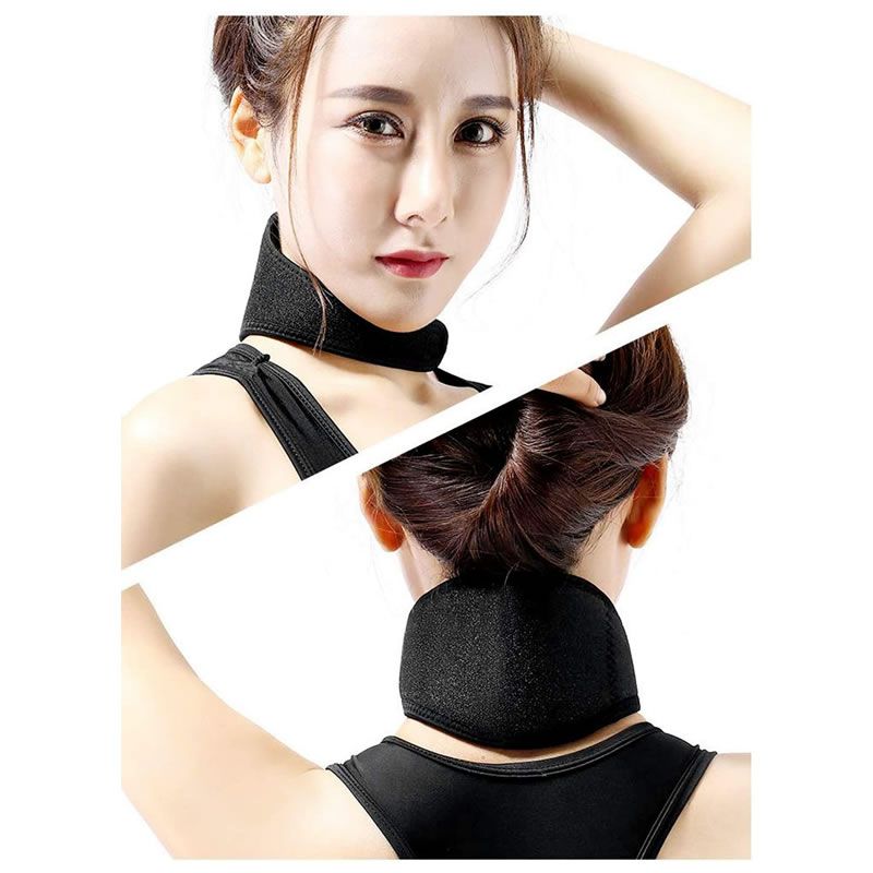 i-emporium - Cervical Traction Pillow & 13-Point Tourmaline Magnetic Self-Heating Neck Wrap