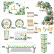i-emporium Sage Green Neutral Baby Shower - Gender Reveal Decoration - 283 Piece