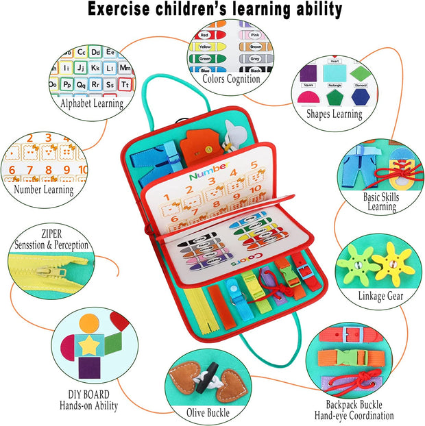 i-emporium Toddler Activity Book Sensory Montessori Activity Board Toy