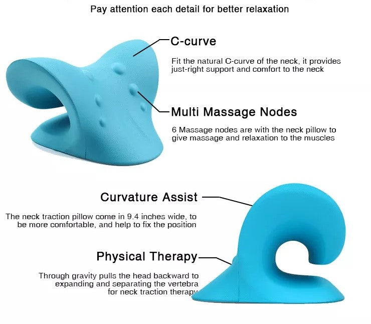 i-emporium Cervical Traction Neck & Shoulder Pillow For Spine Alignment & Pain Relief