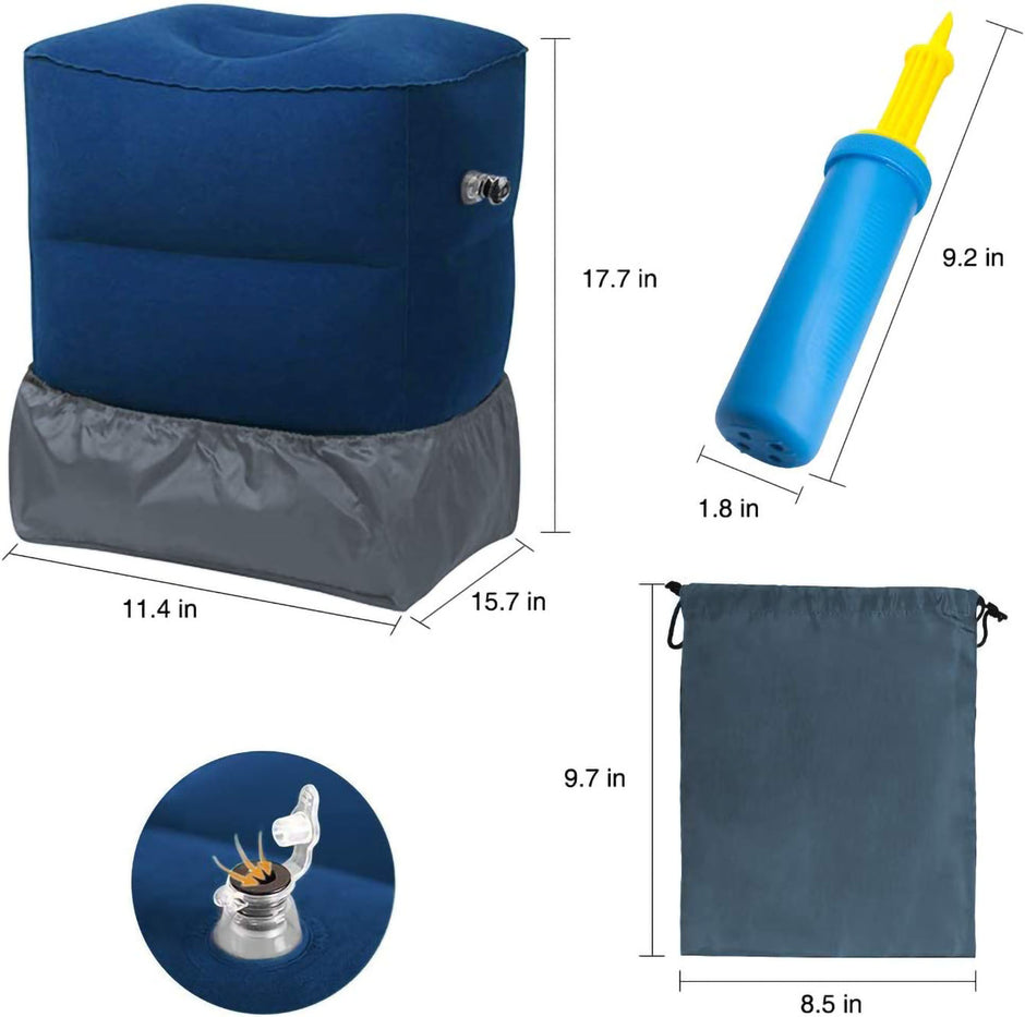 i-emporium Inflatable Travel Foot Rest Pillow Adjustable Height Pillow