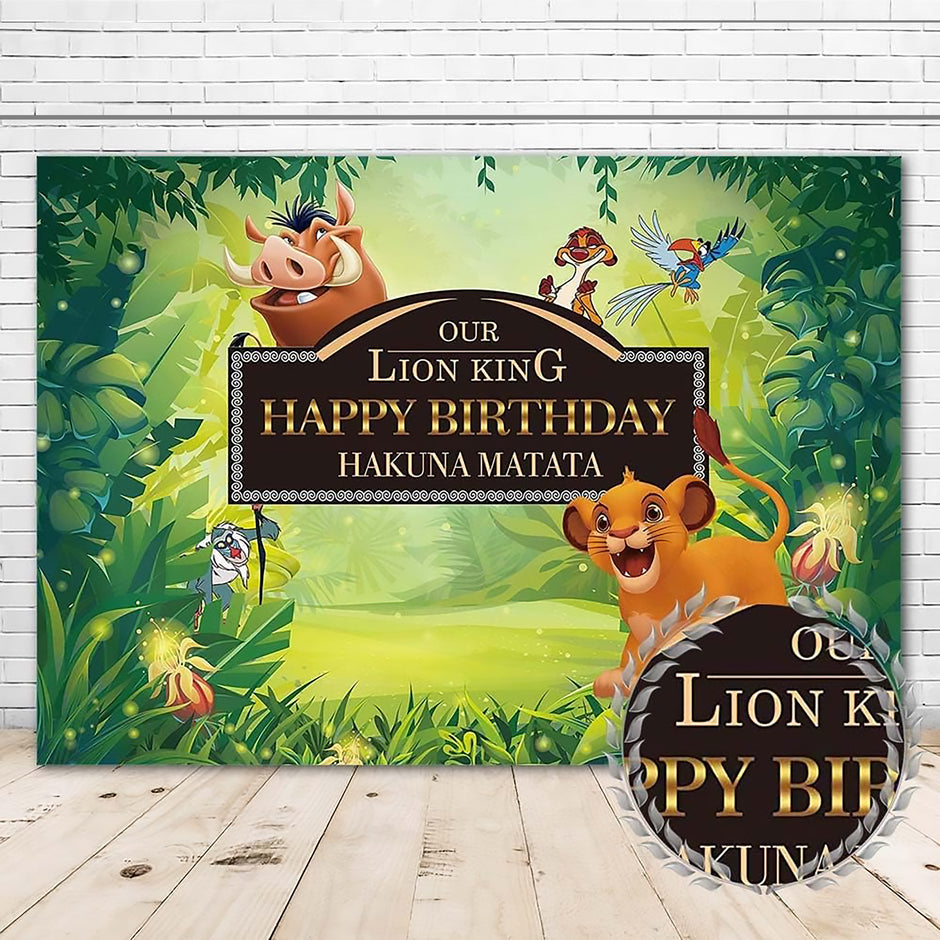 i-emporium Lion King Party - Safari Party - Decor Birthday Vinyl Backdrop - 5ft x 3ft