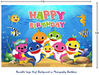 i-emporium Baby Shark Birthday Party Supplies 203-Piece Kit for 16 Guests - Complete Decorations Set with Backdrop