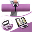 i-emporium TPE Yoga Mat - Exercise Fitness Mat with Timer and Phone Holder - Non-Slip - Purple, Pink