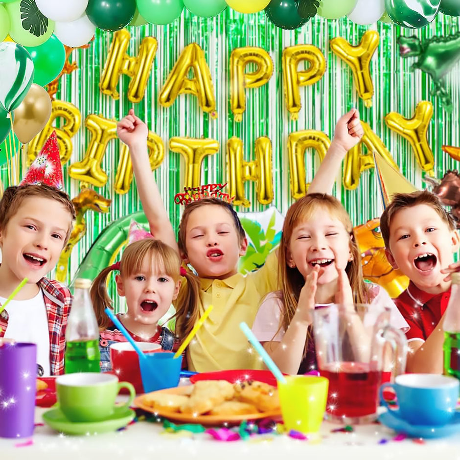 i-emporium Dinosaur Birthday Party Decorations – 225-Piece Set with 5x7ft Backdrop