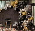 i-emporium Black and Gold Balloons Arch, Silver Balloon Arch and Garland | 116 Pieces