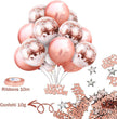 i-emporium Rose Gold Balloons Table Runner Party Pack - Happy Birthday Set - 31 Pieces